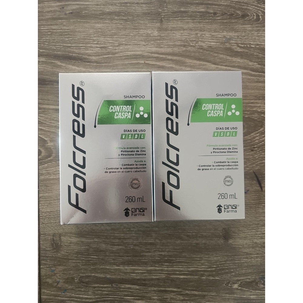 Folcress Shampoo Dandruff 2 Pack 260mL New Control Caspa Zinc